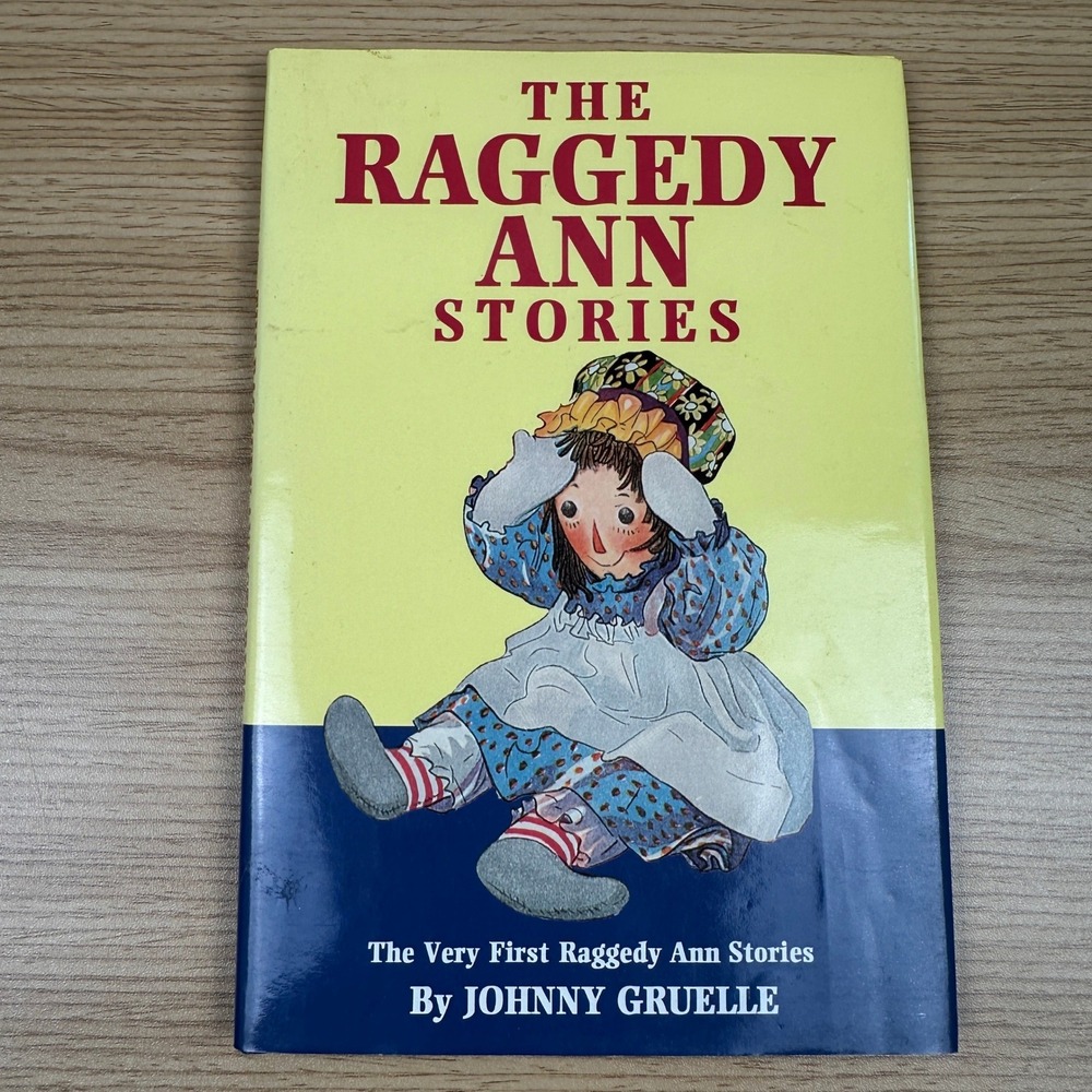 Vintage 90s Books The Raggedy Ann Stories Childrens OS Yellow Hardcover Gruelle